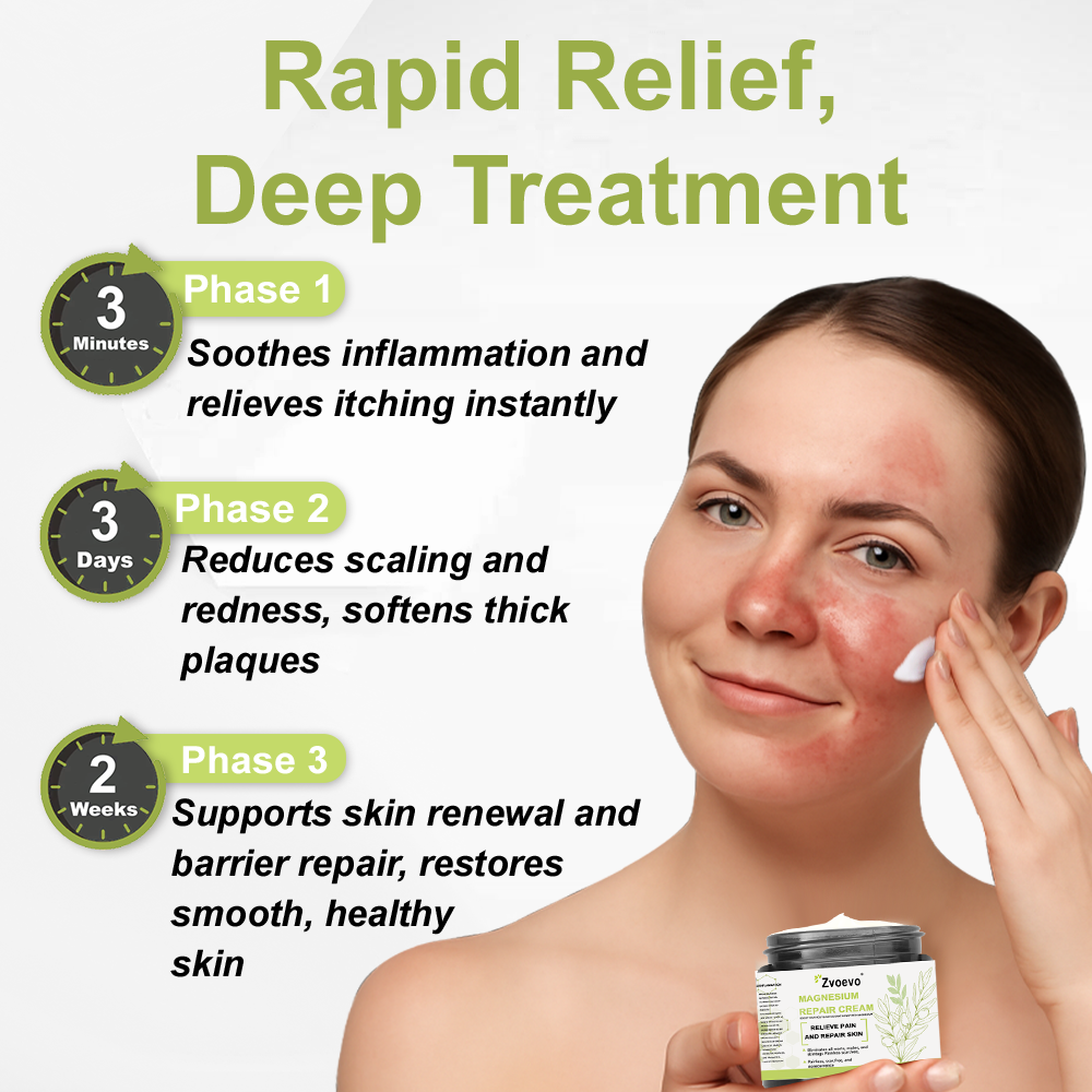 ✅ Official Store: Zvoevo® Magnesium Natural Repair Cream ⚕️ MHRA Certified – (Relief for Psoriasis, Eczema, Joint & Nerve Pain, Skin Repair, Even Tone, Acne & Dark Spot Treatment, Wart & Skin Tag Removal)