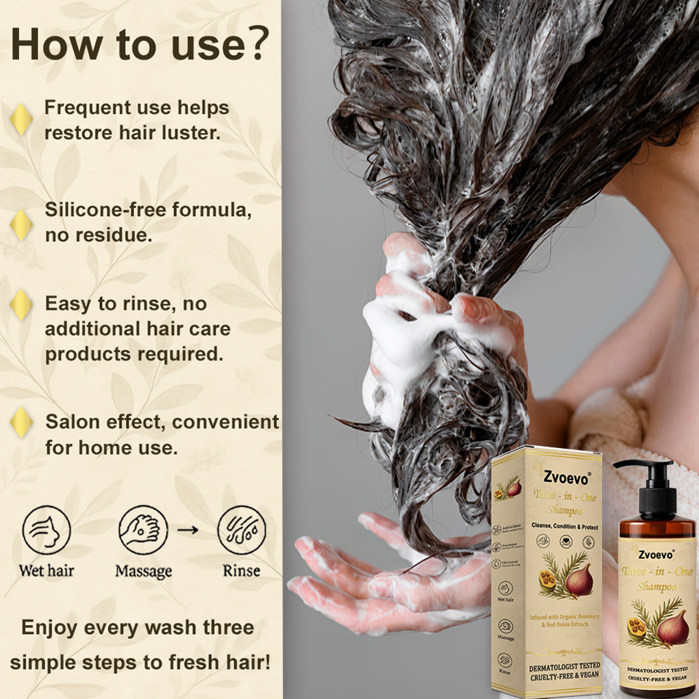 ✅Official Store: Zvoevo® Hair Revival 3-in-1 Shampoo (Prevent Hair Fall, Reduce Dandruff & Stimulate Growth)