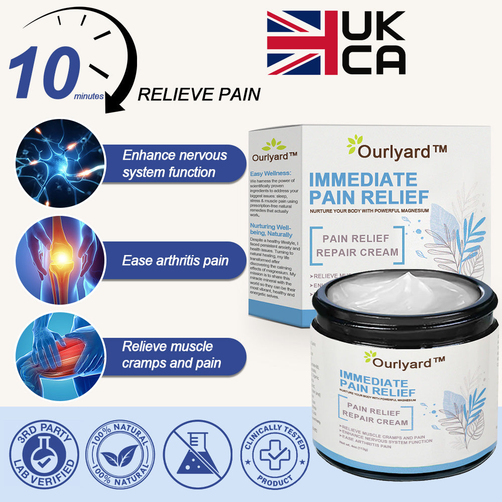 ✅Official Store: Ourlyard™ Magnesium pain relief healing cream👨⚕️Approved by the Medicines and Healthcare products Regulatory Agency (MHRA) (Reducing joint pain, stiffness, swelling, redness, soreness, warmth,and joint fatigue)