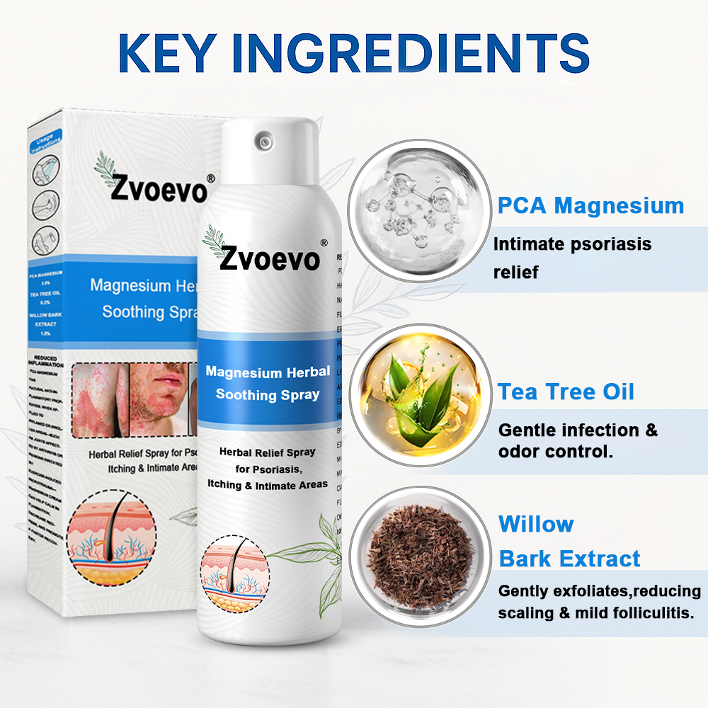 ✅Official Store: Zvoevo®Magnesium Herbal Spray⚕️MHRA Approved(Relief for Psoriasis and Eczema, Improvement of Bacterial Infections in the Genital Area, and Treatment of Acne and Dark Spots)