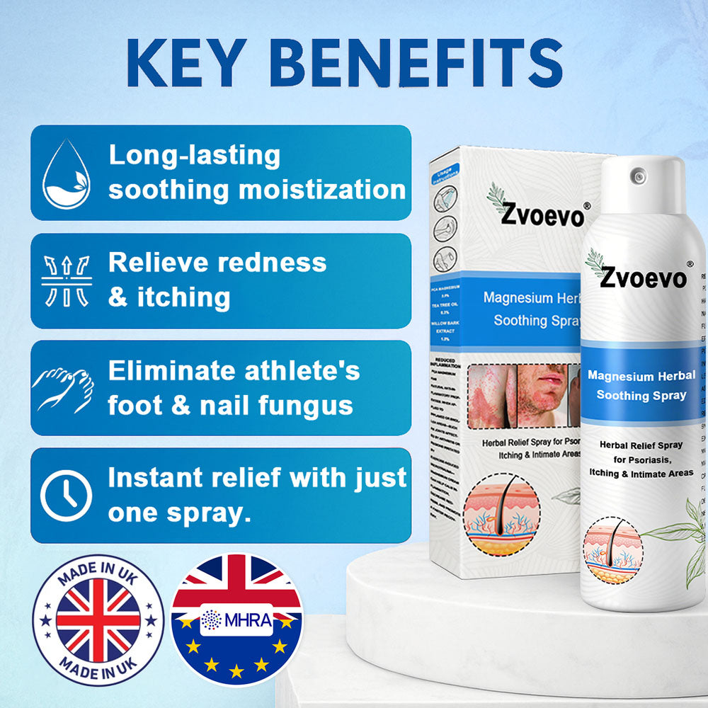 ✅Official Store: Zvoevo®Magnesium Herbal Spray⚕️MHRA Approved(Relief for Psoriasis and Eczema, Improvement of Bacterial Infections in the Genital Area, and Treatment of Acne and Dark Spots)