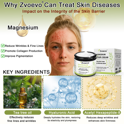 ✅ Official Store: Zvoevo® Magnesium Natural Repair Cream ⚕️ MHRA Certified – (Relief for Psoriasis, Eczema, Joint & Nerve Pain, Skin Repair, Even Tone, Acne & Dark Spot Treatment, Wart & Skin Tag Removal)